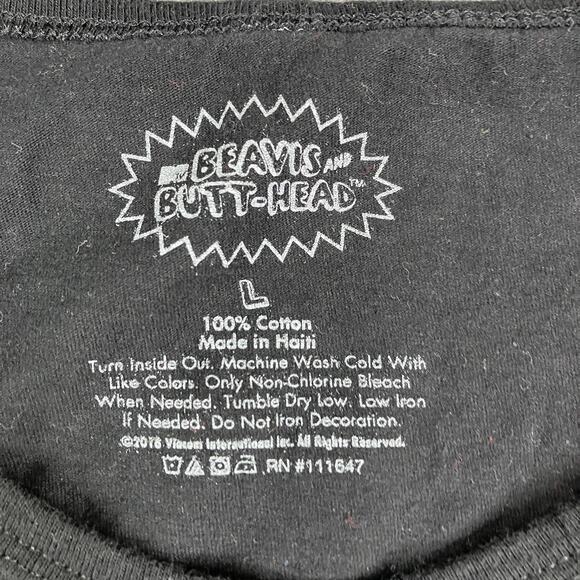 Beavis and Butt-Head Tank Top Mens Large Black Are You Threatening Me Graphic - Picture 3 of 7
